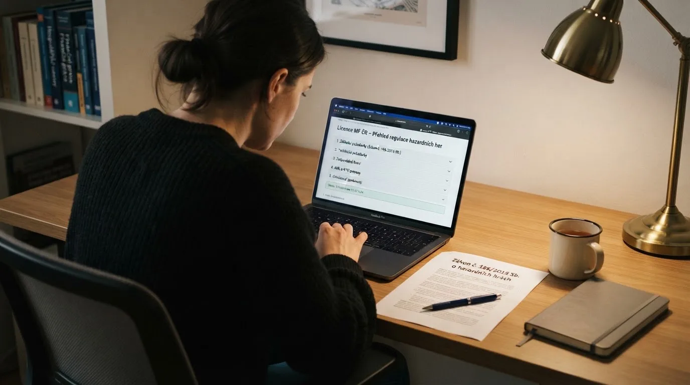 Mapa s logy licencovaných českých online casin vedle oficiálního dokumentu Ministerstva financí